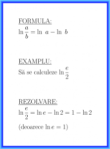 Logaritmul unui raport (formula și exemplu) [logaritmul unei fracții]