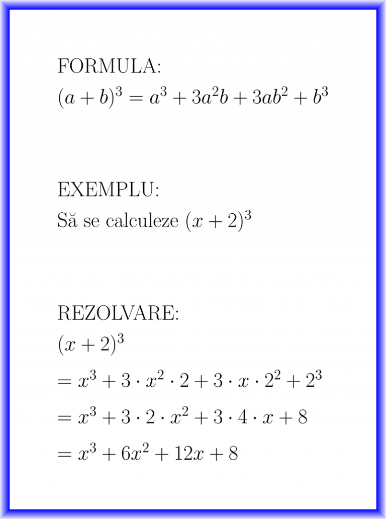 Binom La Cub : Formulă și Exemplu Rezolvat : (a + B)^3 – Matematica E ...