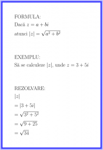 Modulul unui număr complex : formulă și exemplu rezolvat : |z|