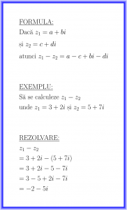 Diferența a două numere complexe : formulă și exemplu rezolvat: z1 - z2