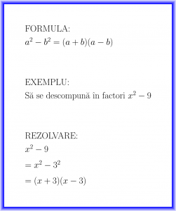 Diferență de pătrate : formulă și exemplu rezolvat : a^2 - b^2