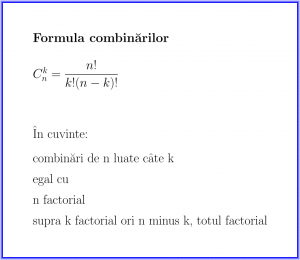 Formula combinărilor